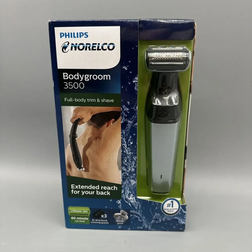 BL Philips Norelco Shaver 3500 Trim & Shave Bodygroom Brand New Damaged Box